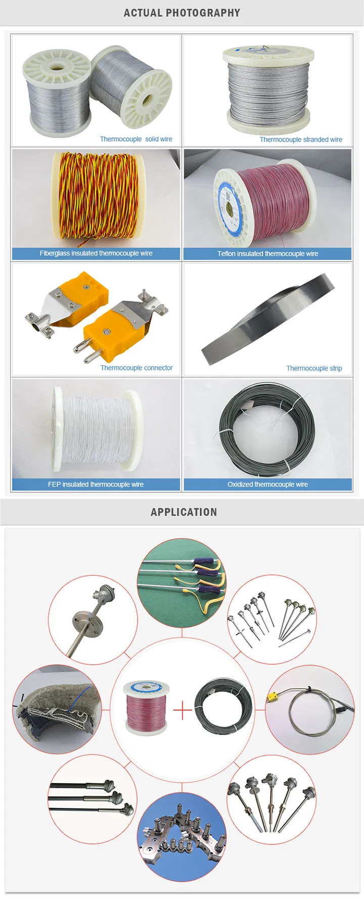 Tankii K type fil vide résistance à l'oxydation élevée 10-38 Swg thermocouple d'extension Kp Kn Jp élément de câble de cuivre 1